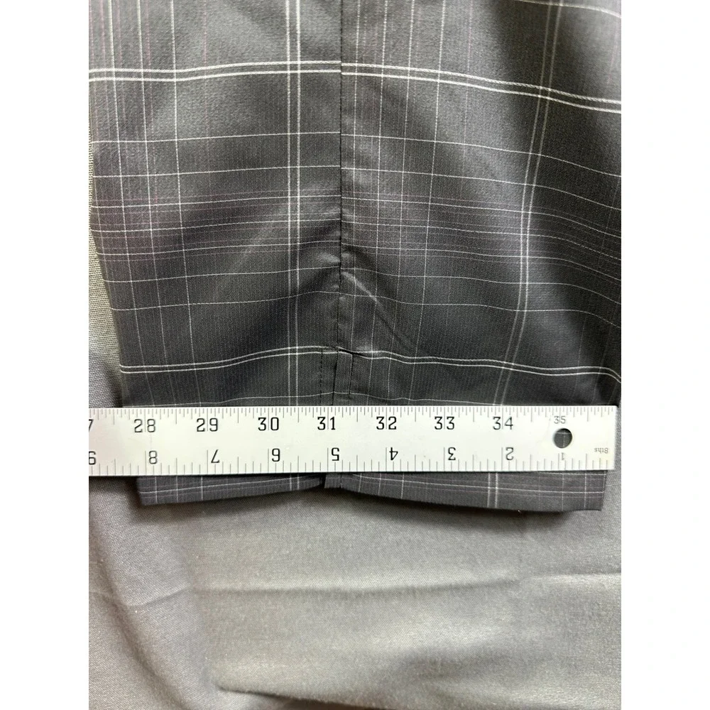 Adidas Golf Edwin Watts Men's Plaid Trousers Grey Pink Windowpane Check Pants 36